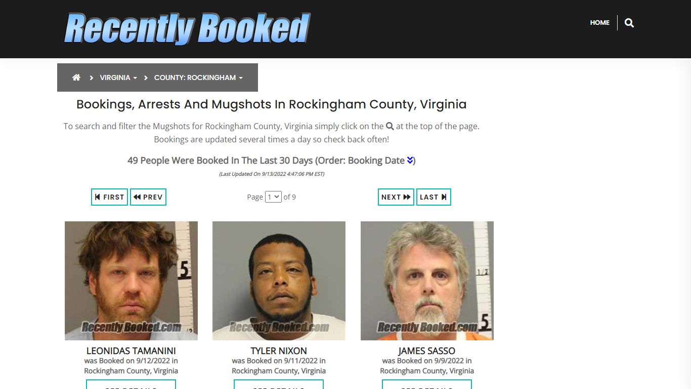 Bookings, Arrests and Mugshots in Rockingham County, Virginia